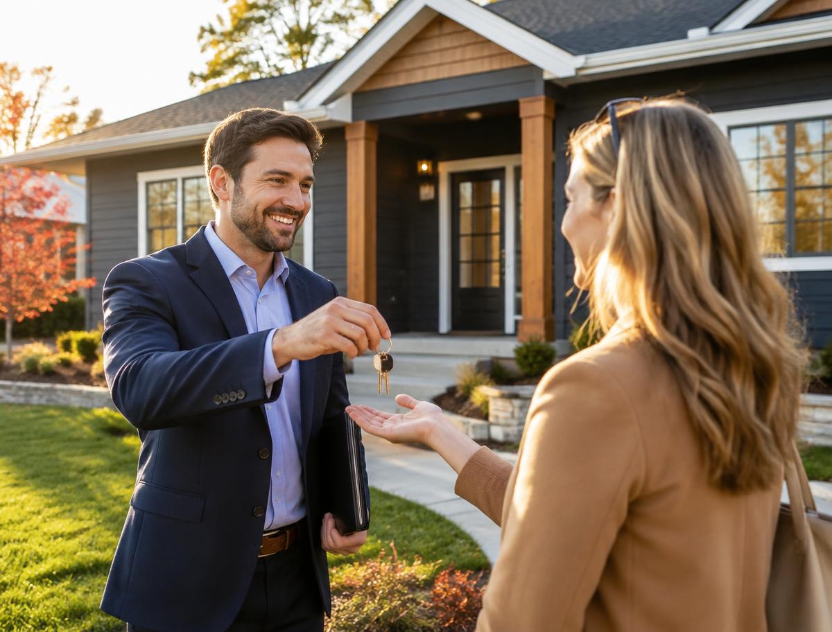 Investor receiving keys after a successful property closing